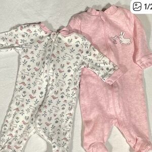 George Bunny/Spring Footed Pjs X2